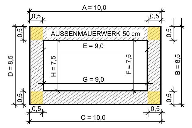 Excel Muster-LV Mengenermittlung Berechnung Außenmauerwerk