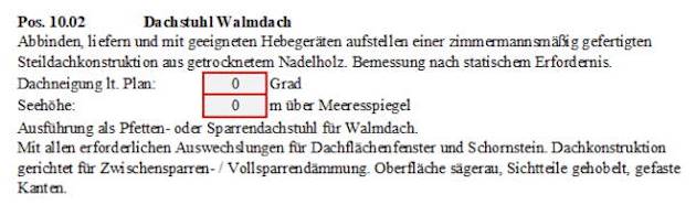 Excel Muster-LV Eingabefeld ergänzende Positions-Texte in Arbeitsblatt Auswahl-LV