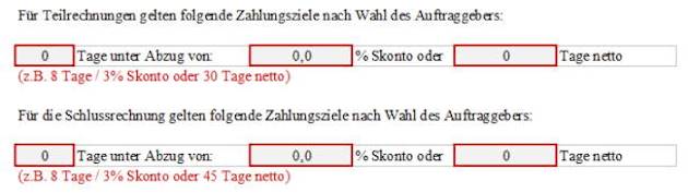 Excel Muster-LV Vorgabe Auftragsgrundlagen in Arbeitsblatt Auswahl-LV